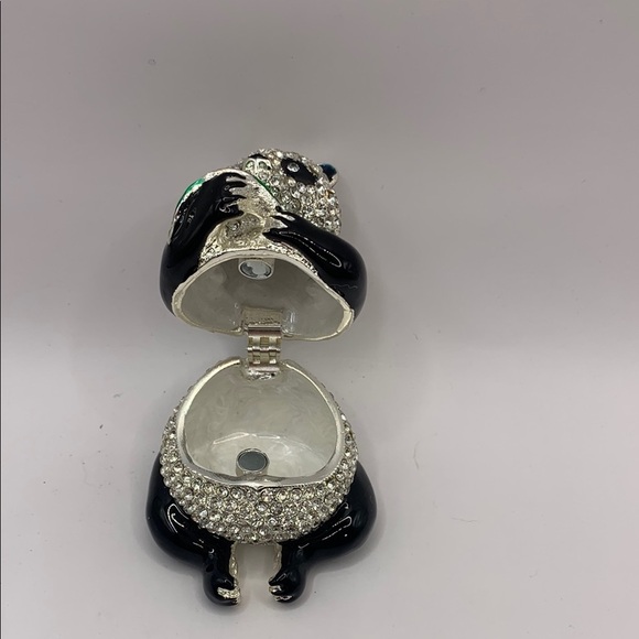 Sparkling Panda Figurine with Green Accent - Picture 10 of 10